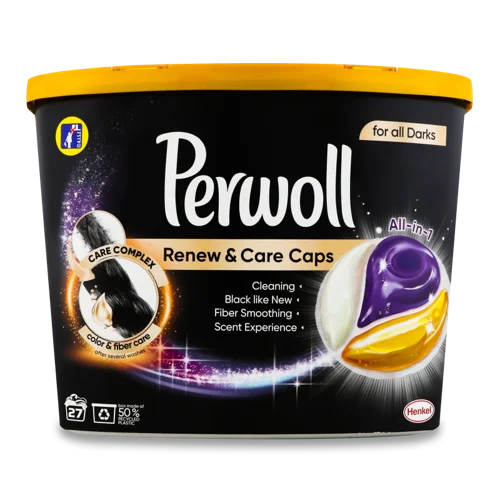 Засіб Для Прання Темних Речей у Капсулах Renew&Care Caps Perwoll, 27х14.5г