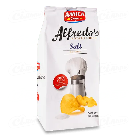 Чіпси картопляні «Alfredo's» з сіллю, 150г