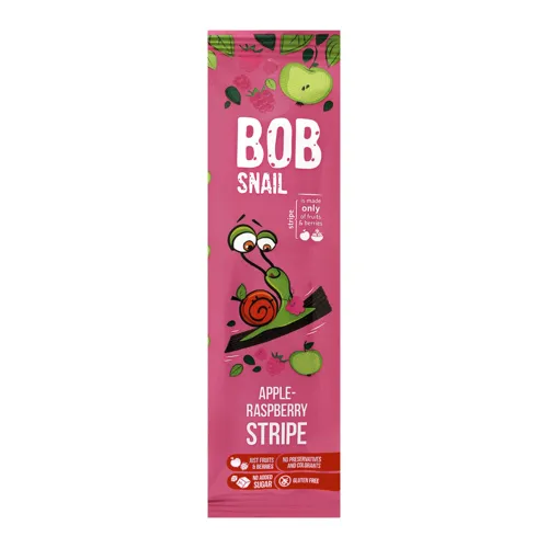 Цукерка фруктово-ягідна Яблучно-малиновий страйп Bob Snail м/у 14г