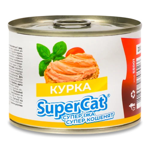 Корм Для Котят SuperCat Паштет З Куркою В/ґ, 100 г
