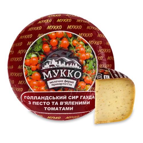 Сир Гауда З Песто Та В'яленими Томатами, 49.2% Жиру, Мукко, кг