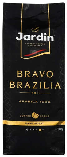 Кава натуральна жарена в зернах Bravo Brazilia Jardin м/у 1000г