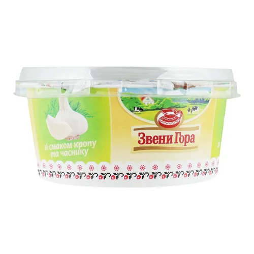 Сир плавлений 50% зі смаком кропу і часнику Звени Гора ст 175г