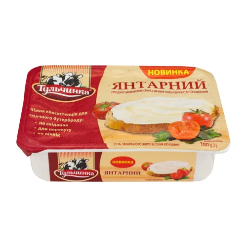Продукт сирний 55% молоковмісний плавлений пастоподібний Янтарний Тульчинка п/у 180г