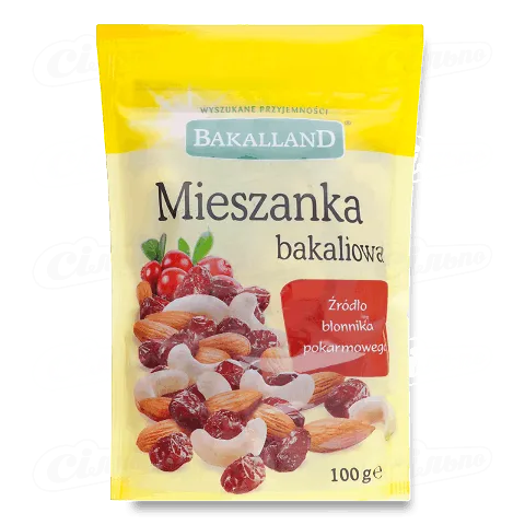 Мікс горіхів Bakalland кеш'ю-мигдаль-журавлина, 100г