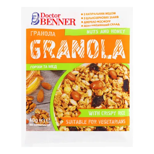 Гранола Горіхи та мед Doctor Benner м/у 40г