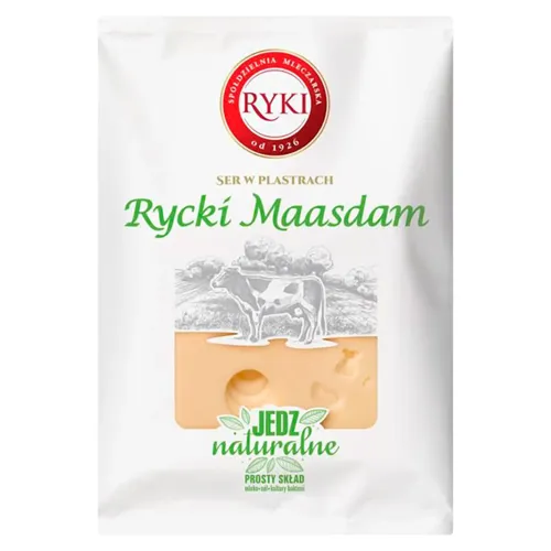 Сир Rycki Маасдам 45% твердий нарізка 125г