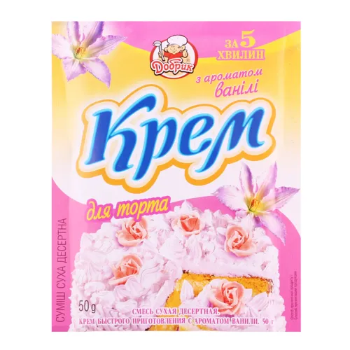 Крем швидкого приготування з ароматом ванілі Добрик м/у 50г
