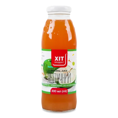 Сік Яблучний Неосвітлений Пастеризований, с/пл, 300мл