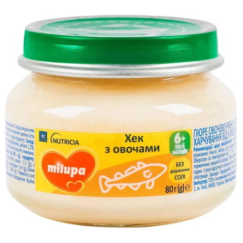 Пюре Milupa Хек з овочами для дітей з 6 місяців 80г