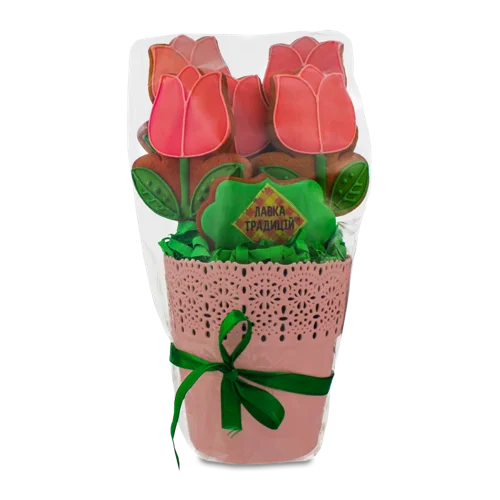 Прянична Композиція Вищого Ґатунку 'Букет Тюльпанів', 200г