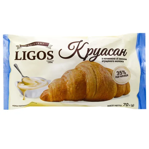 Круасан Ligos з начинкою зі смаком згущеного молока 70г