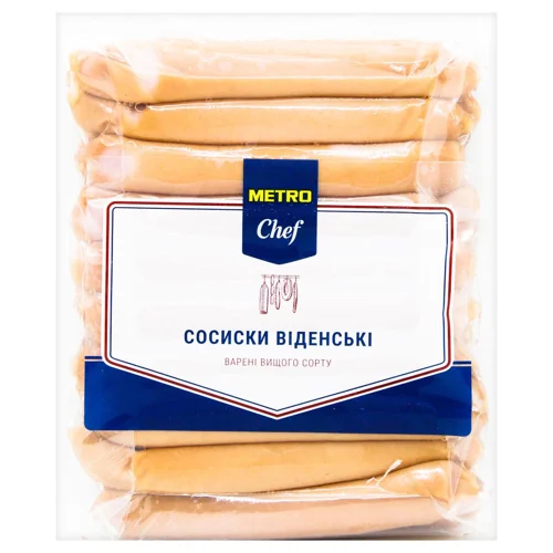 Сосиски Metro Chef Віденські вищий сорт ~300г