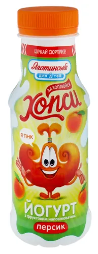 Йогурт 1.5% Персик Хопси Яготинське для дітей 200г