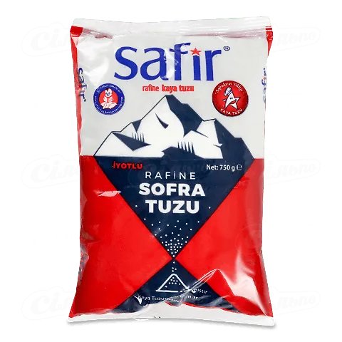 Сіль кухонна Safir кам'яна мелена 1 ґатунок, 750г