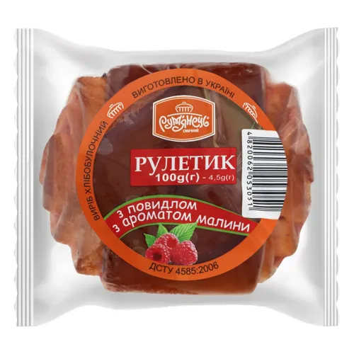 Рулетик з повидлом, з ароматом малини Рум'янець м/у 100г