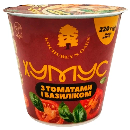 Хумус Kochubey's Oaks з томатами і базиліком 220г