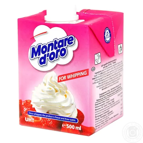 Вершки Montare d`oro рослинні кондитерські 26%, 500мл