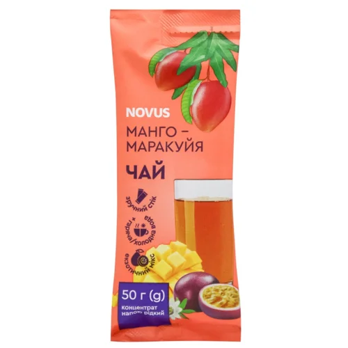 Концентрат напою рідкий чай манго-маракуйя Novus 50г пастеризований