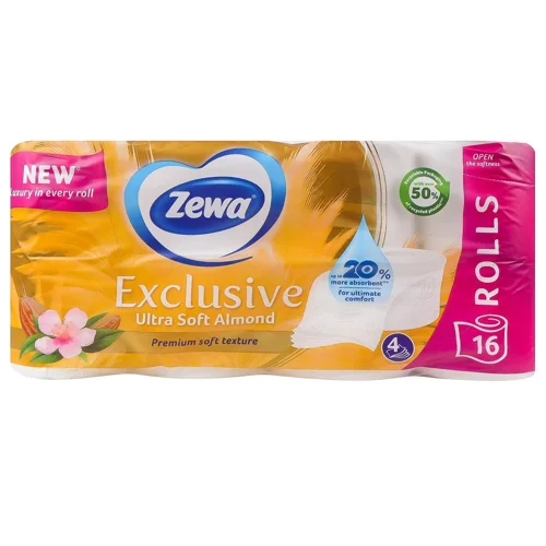 Туалетний папір Zewa Exclusive Ultra Soft Almond 4-шаровий 16шт