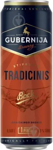 Пиво світле Gubernija Tradicional Bock 0.568л ж/б