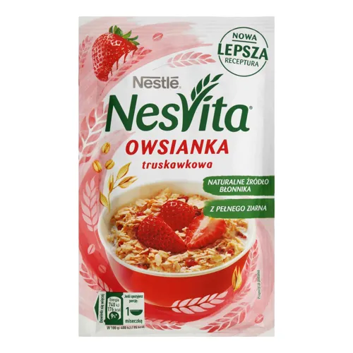 Каша вівсяна солодка з молоком та шматочками полуниці Nesvita м/у 45г