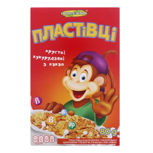 Пластівці кукурудзяні з какао Ласунка Золоте Зерно 80г