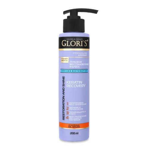 Крем-Бальзам Для Волосся Keratin Recovery Glori's, Відновлюючий, 200мл