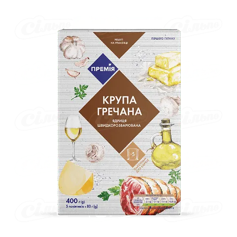 Крупа гречана «Премія», 5*80г/уп