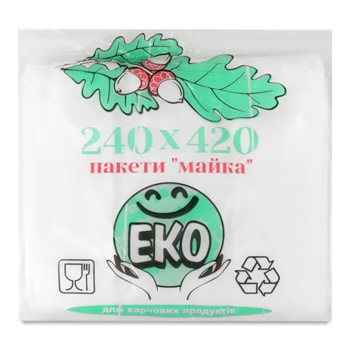 Пакет Харчових Продуктів 51мкм 24x42см Майка ВКФ Ніка Пласт 25шт