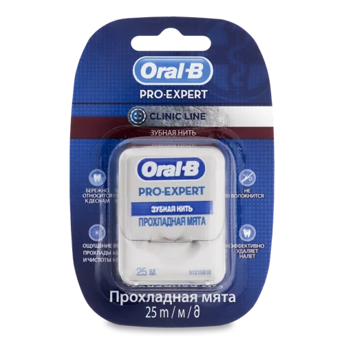 Зубна Нитка Прохолодна М'ята Clinic Line Pro-Expert Oral-B, 25м