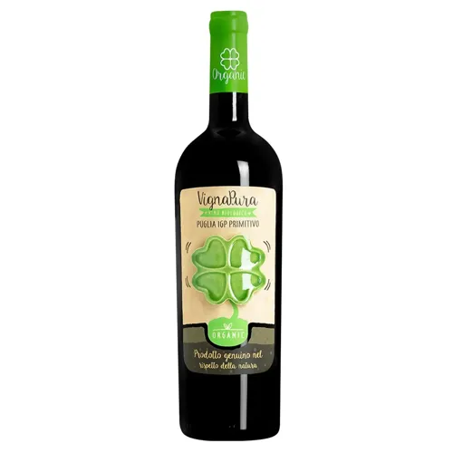 Вино Vignapura Primitivo Organic червоне сухе 13,5% 0,75л