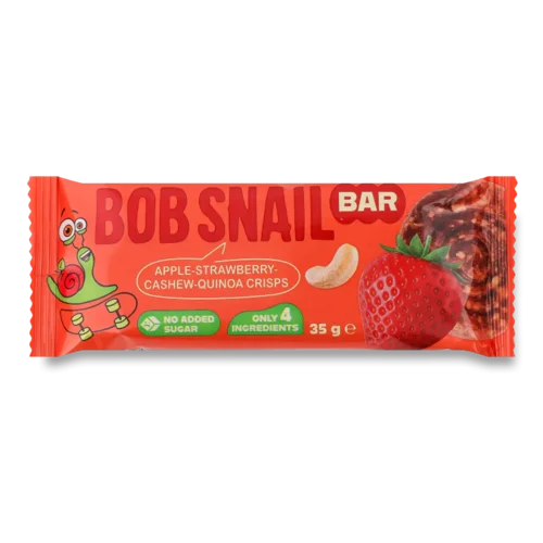 Батончик Bob Snail яблуко-полун-кеш'ю-кріспи кіноа