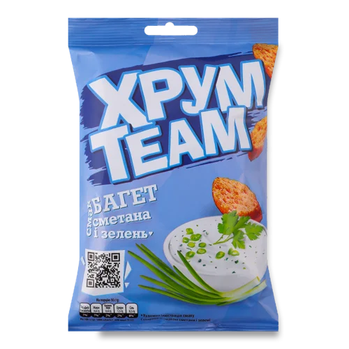 Сухарики Сметана і Зелень Багет ХрумTeam, м/у 55г