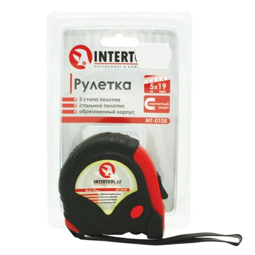 Рулетка Intertool з фіксатором 5м x 16мм