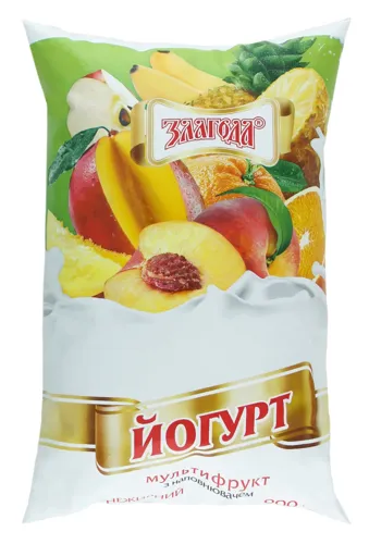 Йогурт нежирний Мультифрукт Злагода м/у 900г