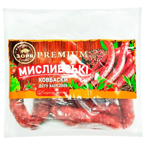 Ковбаски Зоря Дніпра Мисливські напівкопчені вищий сорт