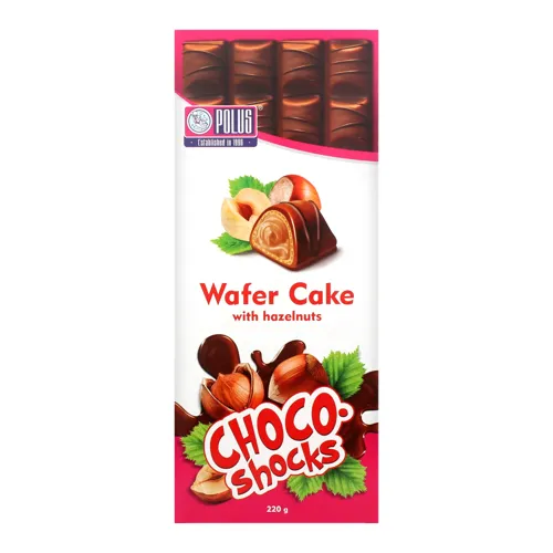 Торт вафельний глазований "Чоко-Шокс" з горіхом фундук 220г