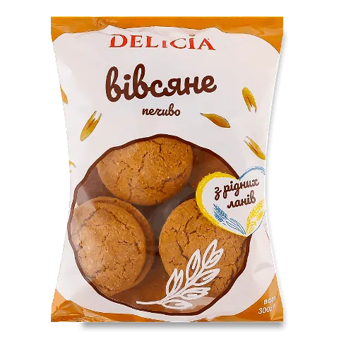 Печиво Delicia Вівсяне здобне, 0,3кг