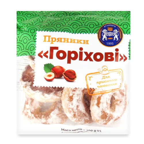 Пряники Горіхові, Вищого Ґатунку, Картонна Упаковка, 300г