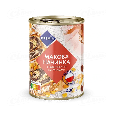 Начинка «Премія»® макова з цукатами та родзинками, 400г