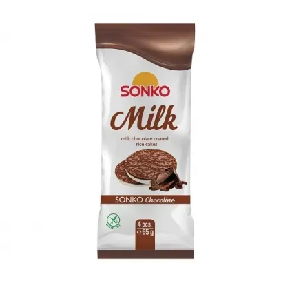 Хлібці рисові 65г Sonko глазуровані молочним шоколадом