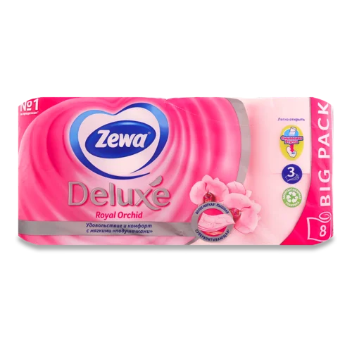 Туалетний Папір 3-Шаровий Ароматизований Deluxe Royal Orchid Zewa, 8шт