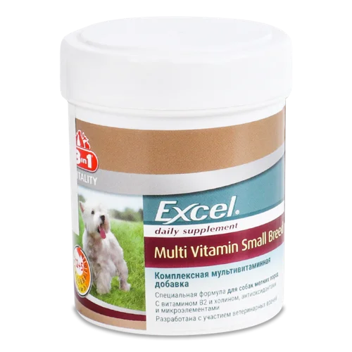 Добавка Для Собак 8в1 Multi Vitamin Small Breed Vitality Excel, Вітамінна Добавка, 70 шт