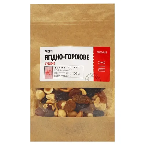 Асорті ягідно-горіхове Novus 100г