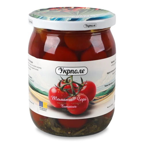 Мариновані Томати Чері, с/б, Укрполе, 530г
