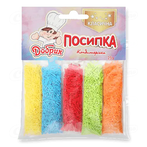 Посипка кондитерська Добрик класична в стіках (5 стіків) 25г
