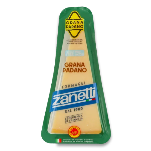 Сир Твердий 32% В/У Грана Падано Zanetti, безлактозний, к/у, 0.15кг