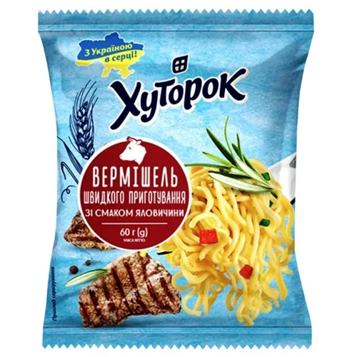 Вермішель Хуторок зі смаком яловичини 60г