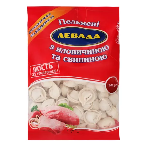Пельмені з яловичиною та свининою Левада м/у 1000г